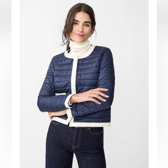 J. McLaughlin Eva Puffer Jacket in Dark Navy Size Large - Picture 2 of 11